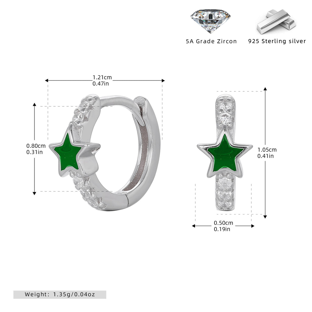 Damen Creolen mit funkelndem Sternmotiv und elegantem 925 Sterling Silber Shop Nory