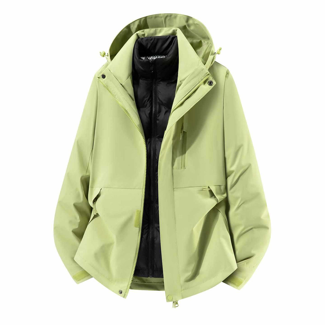 Herren Wasserfeste dreiteilige Winterjacke mit abnehmbarer Daunen-Innenjacke und Kapuze Shop Nory