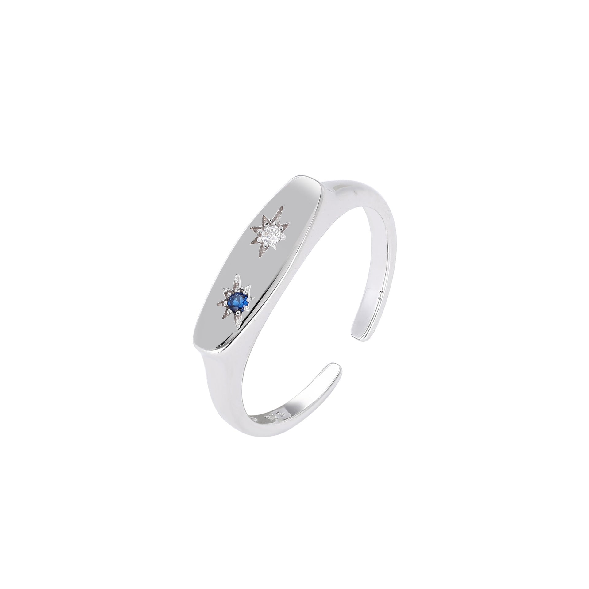 Damen Offener Ring mit funkelnden Zirkon-Akzenten aus 925 Sterling Silber Shop Nory