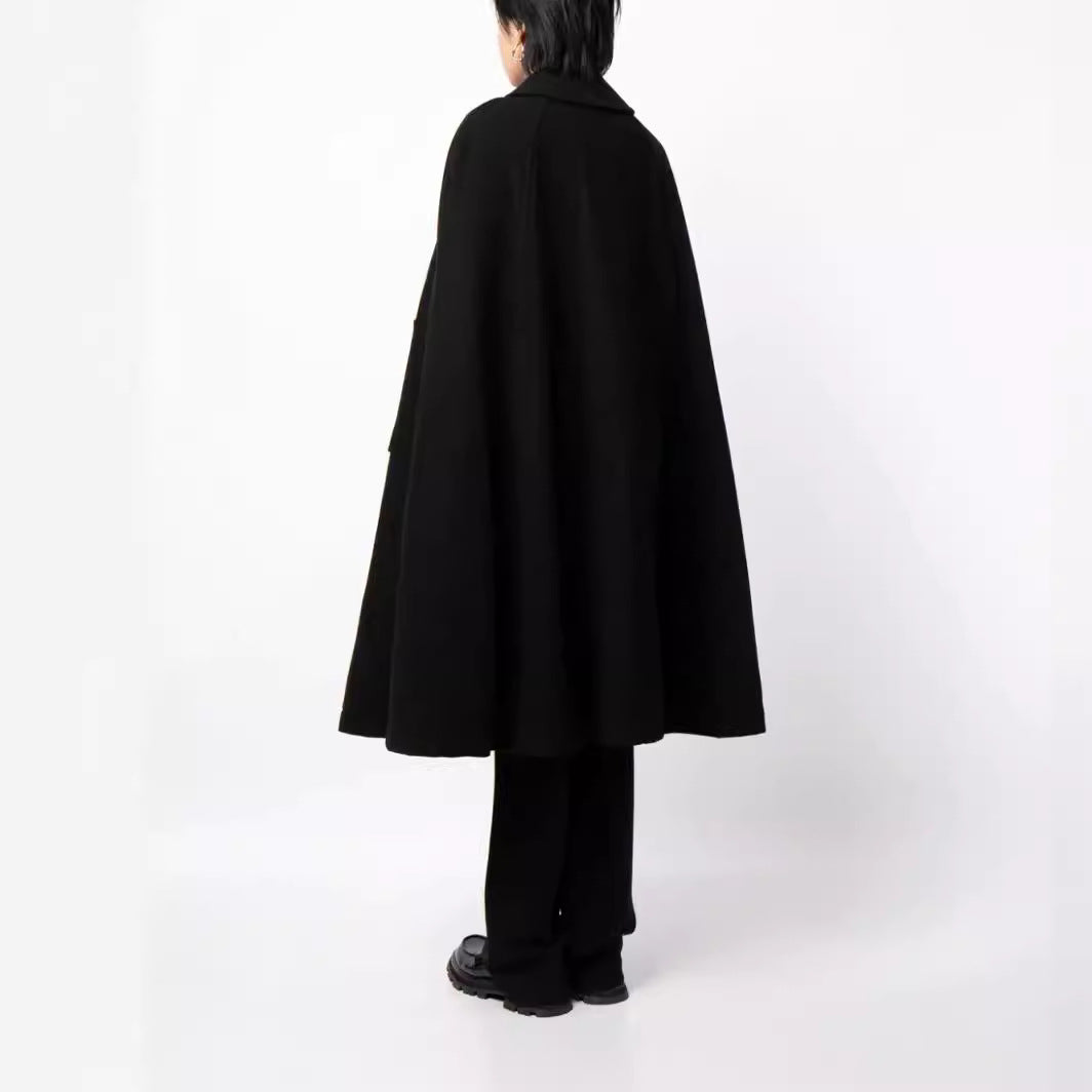 Herren zweireihiger Cape-Mantel aus Wollmix mit Umhangschnitt Shop Nory