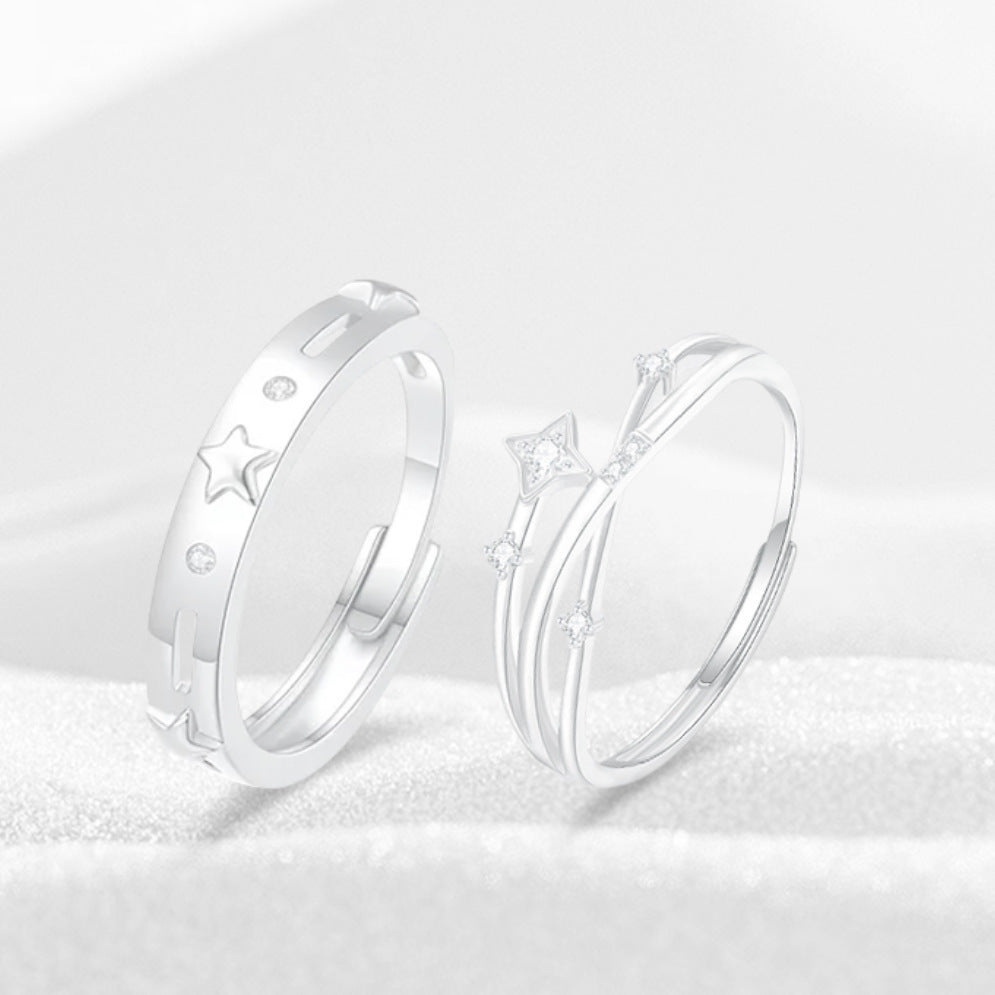 Damen Ring-Set mit funkelnden Sternen und Zirkonia Shop Nory