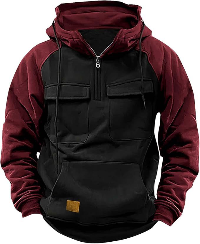 Herren Sportlicher Baumwoll-Hoodie mit Kapuze und praktischen Taschen