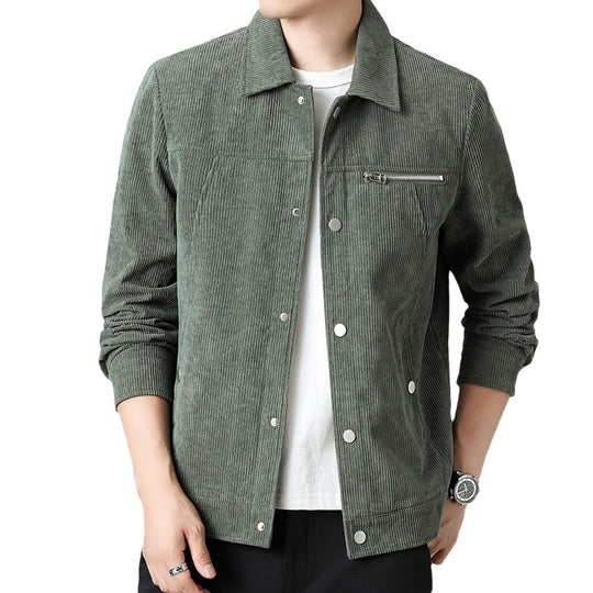Herren Cord‑Overshirt aus Breitcord mit Druckknopf‑Front und Zipper‑Brusttasche Shop Nory