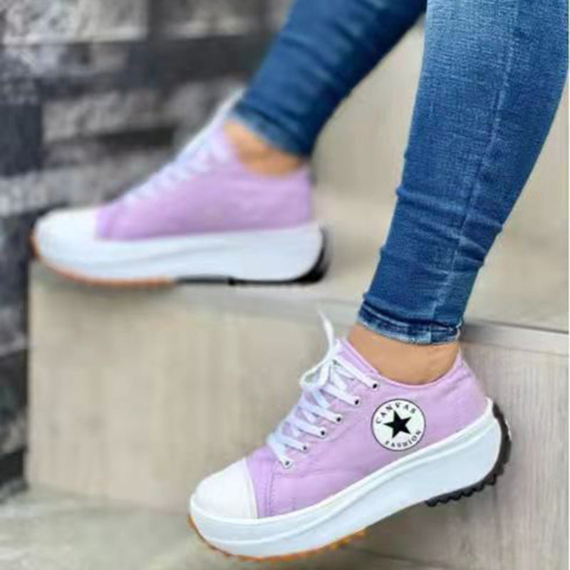 Damen Canvas-Plateau-Sneaker mit gezackter Profilsohle Shop Nory
