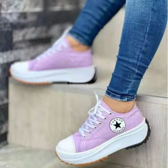 Damen Canvas-Plateau-Sneaker mit gezackter Profilsohle Shop Nory