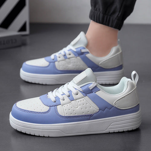Unisex nan Plateausneaker aus Lederimitat mit atmungsaktivem Mesh-Zungenbereich und stoßdämpfender Profilsohle
