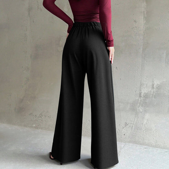 Damen elegante weite Palazzo-Hose mit Bügelfalte und hochgeschnittener Taille Shop Nory