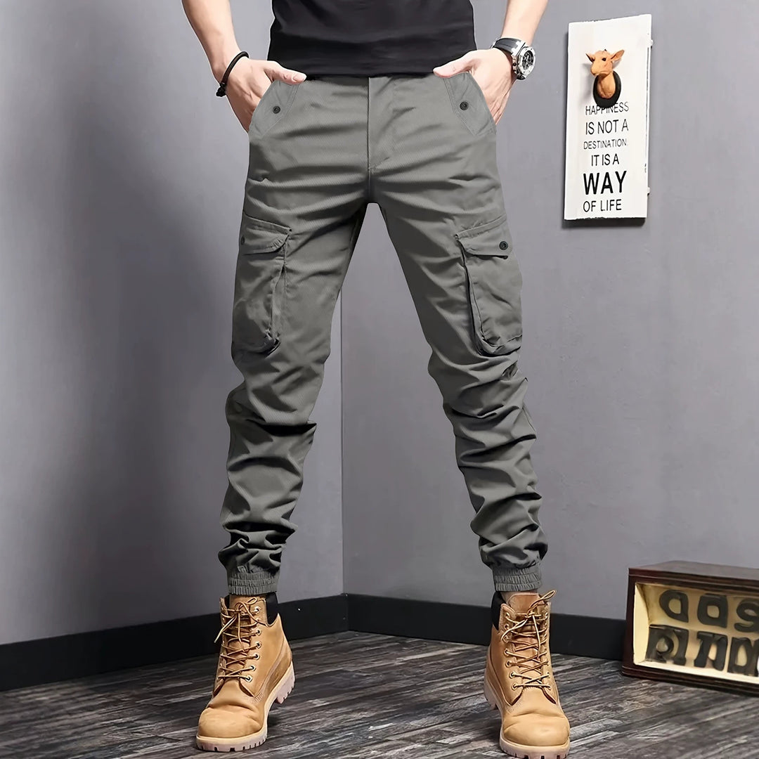 Herren Cargo-Joggerhose mit elastischem Bund, Tunnelzug und Multifunktionstaschen Shop Nory