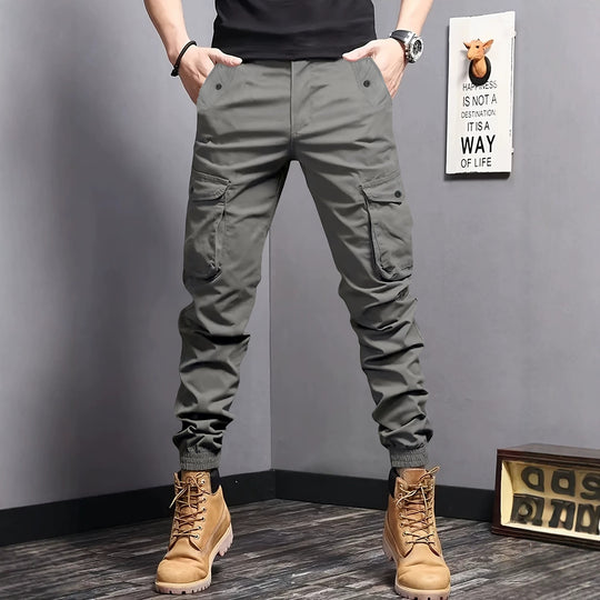 Herren Cargo-Joggerhose mit elastischem Bund, Tunnelzug und Multifunktionstaschen Shop Nory