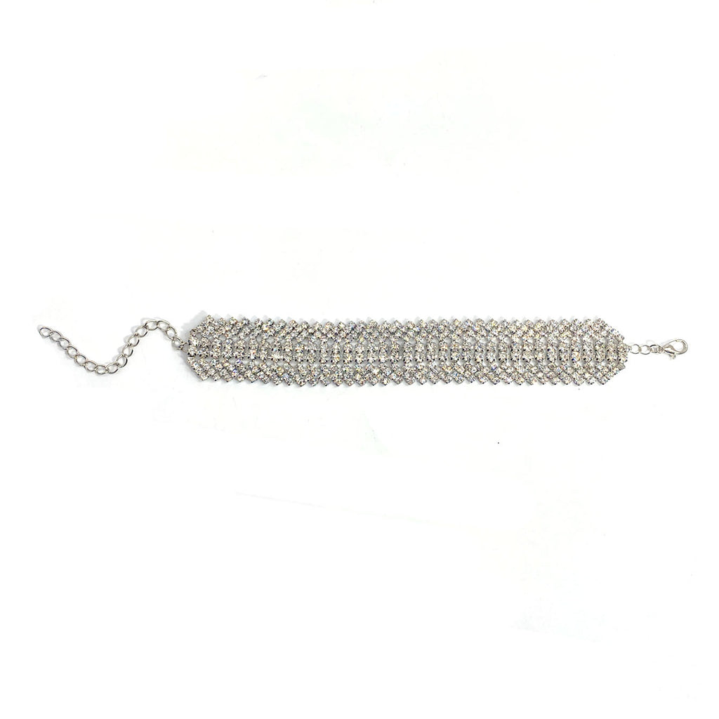 Mehrreihiges Strass-Armband mit Verlängerungskette