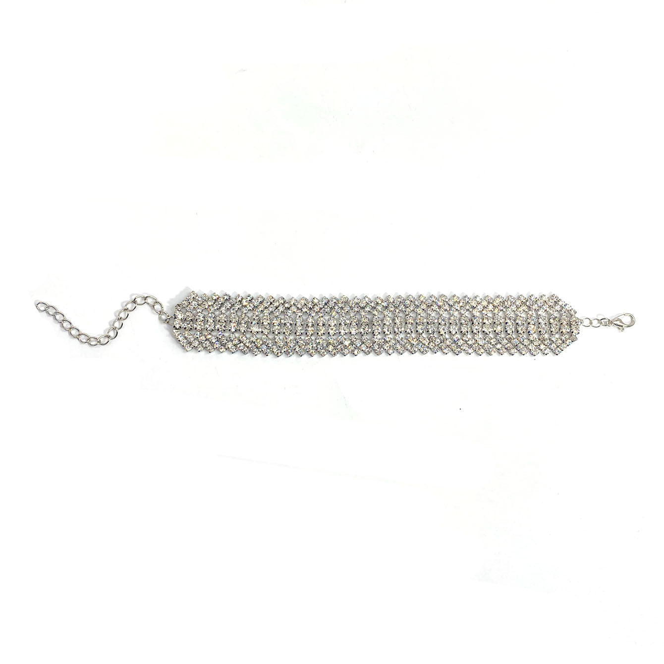 Mehrreihiges Strass-Armband mit Verlängerungskette