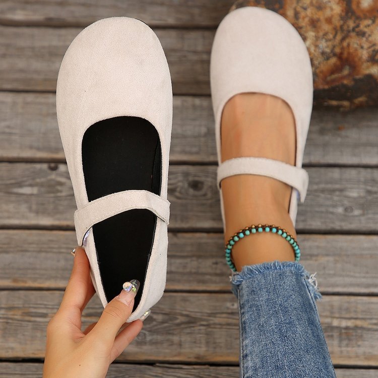 Damen Ballerinas mit verstellbarem Klettverschluss und weichem Obermaterial