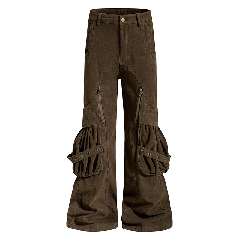 Damen Cargo-Culotte mit gerafften Beuteltaschen, Ösenriemen und seitlichen Reißverschlüssen Shop Nory
