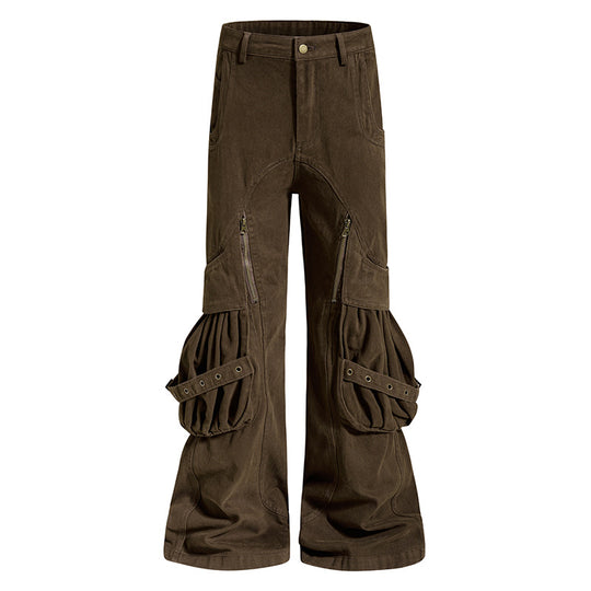Damen Cargo-Culotte mit gerafften Beuteltaschen, Ösenriemen und seitlichen Reißverschlüssen Shop Nory