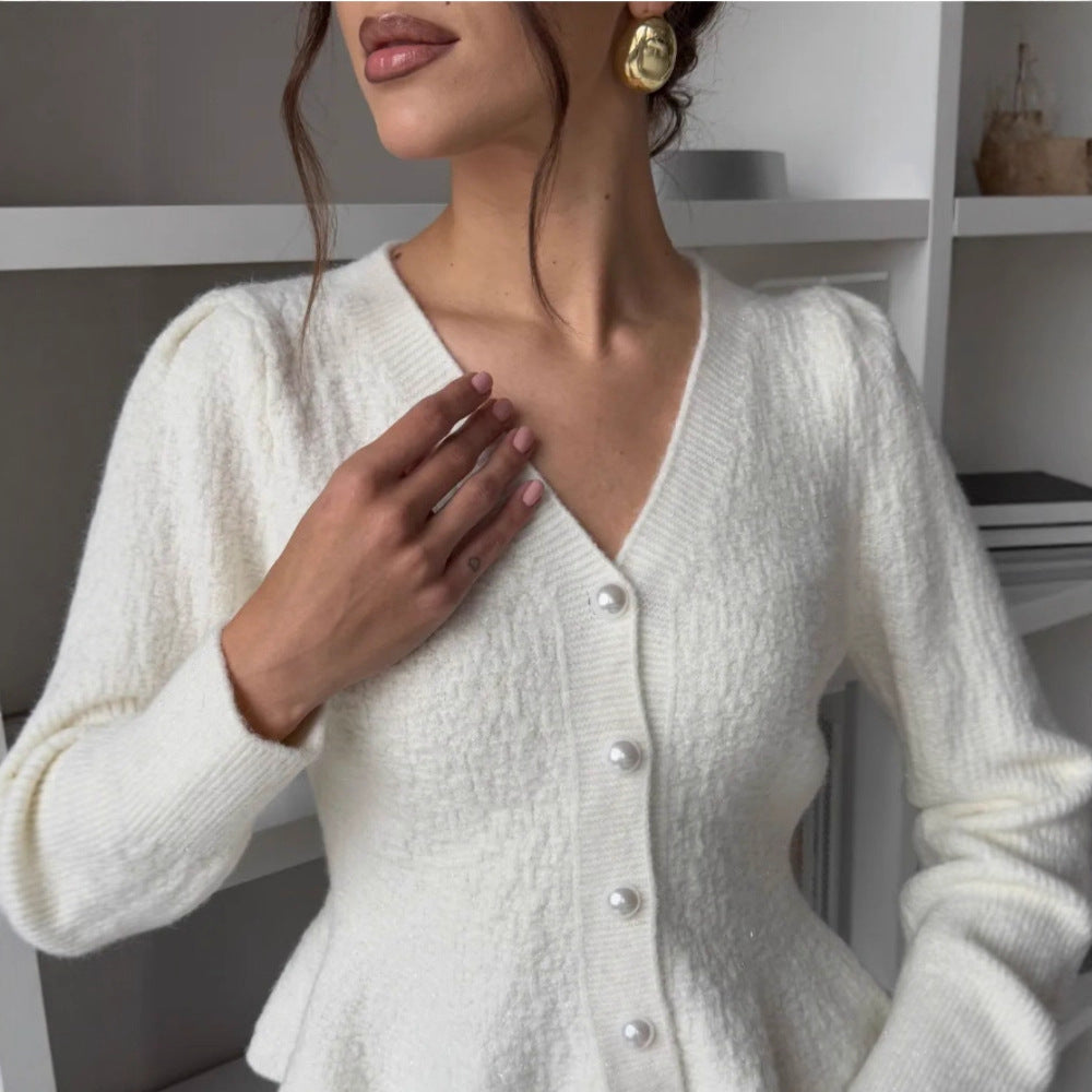 Damen Eleganter Strickcardigan mit hochgeschlossenem Kragen Shop Nory