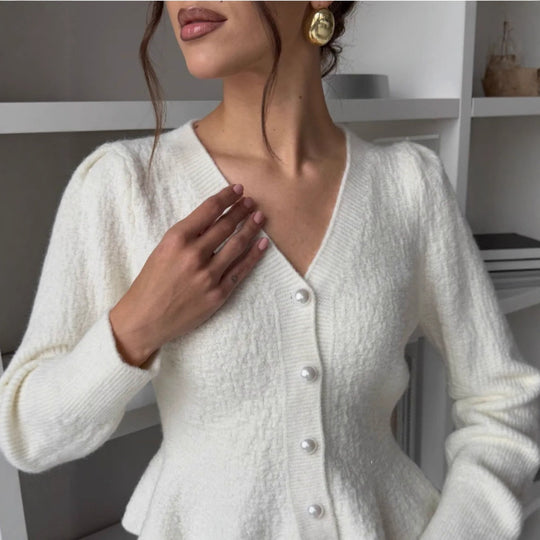 Damen Eleganter Strickcardigan mit hochgeschlossenem Kragen Shop Nory