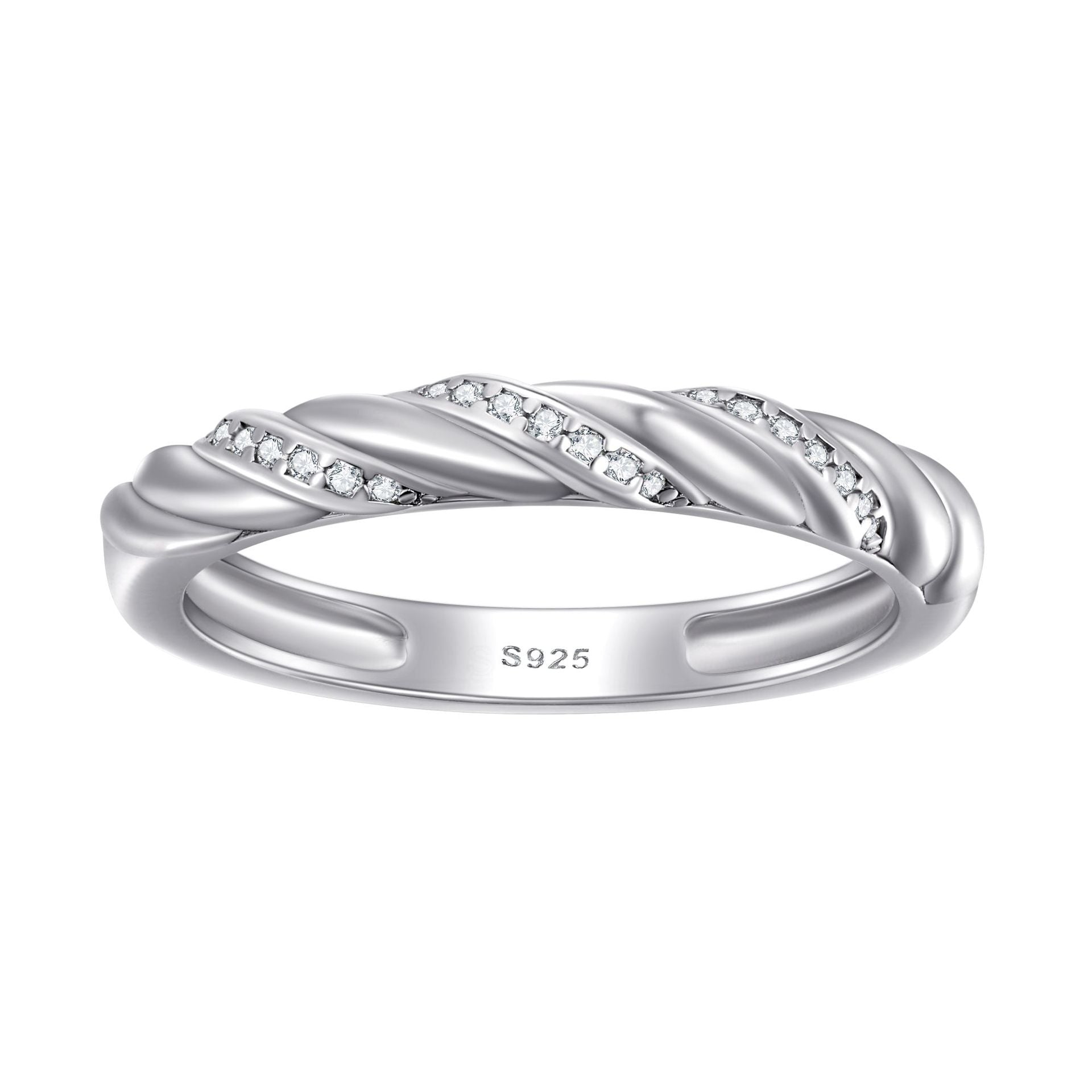 Damen Hochwertiger Zirkonia-Ring mit kunstvollem Drehdesign Shop Nory