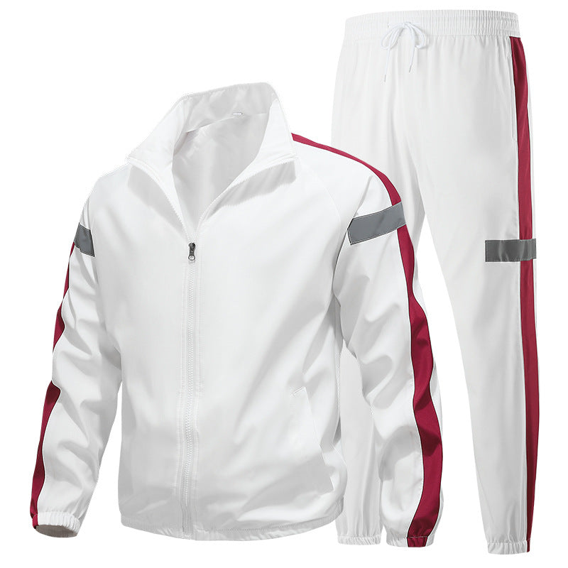 Herren Sportliches Trainingsanzug-Set mit Reißverschlussjacke, Jogginghose und reflektierenden Einsätzen Shop Nory