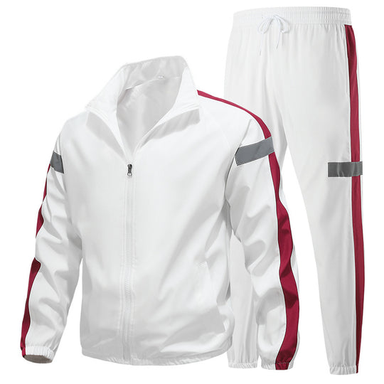 Herren Sportliches Trainingsanzug-Set mit Reißverschlussjacke, Jogginghose und reflektierenden Einsätzen Shop Nory