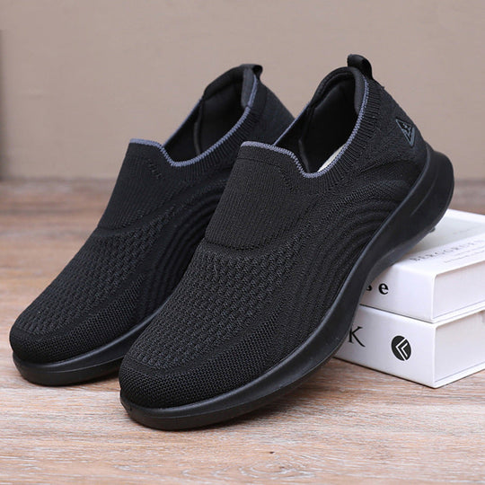 Damen Slip-On Sneakers mit atmungsaktivem Strick-Obermaterial