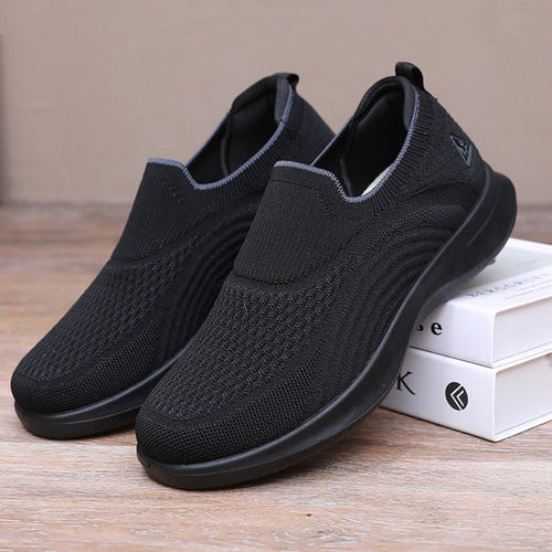 Damen Slip-On Sneakers mit atmungsaktivem Strick-Obermaterial
