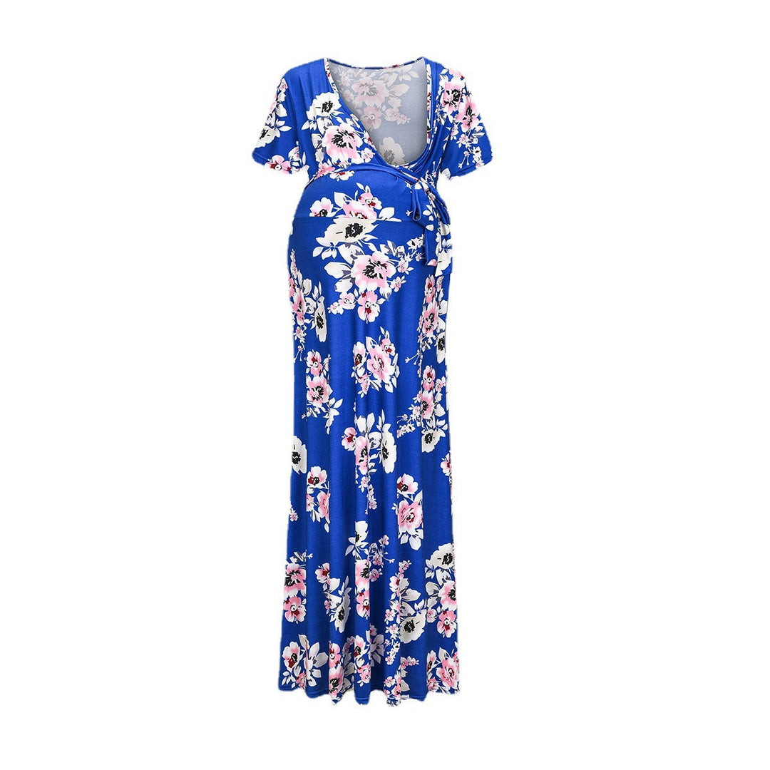 Damen Wickelkleid mit floralen Mustern und innovativem Stilldesign