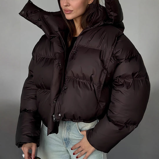 Damen Modische Kurzjacke mit Steppdetails