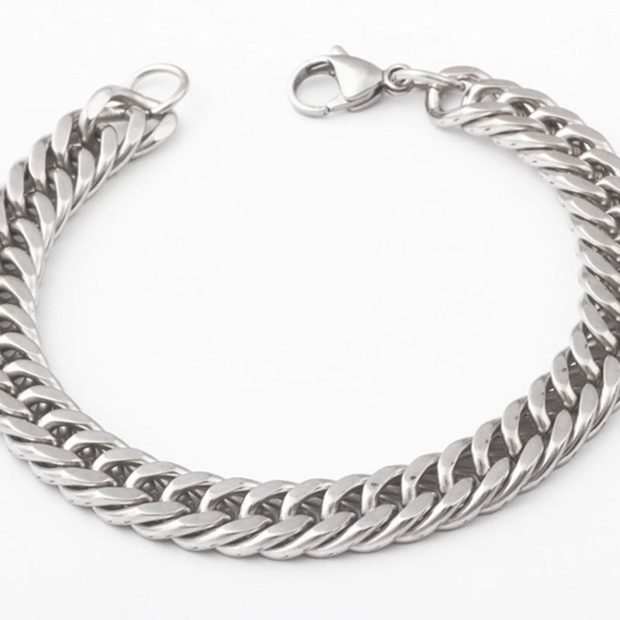 Damen Edelstahl Armband mit modernem Kettenmuster Shop Nory