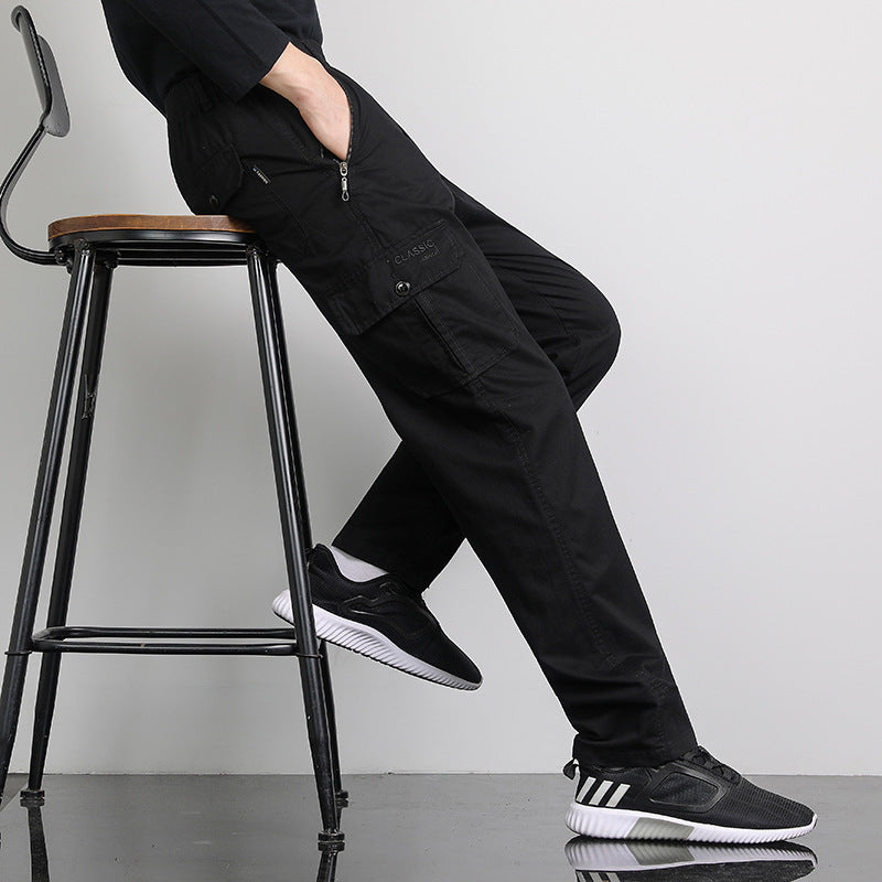 Herren Lockere Cargohose mit elastischem Bund, Multifach‑Taschen & geradem Bein Shop Nory