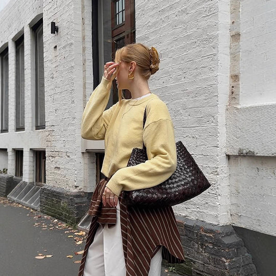 Damen Boxy Feinstrickpullover mit Raglanärmeln und geripptem Bündchen Shop Nory