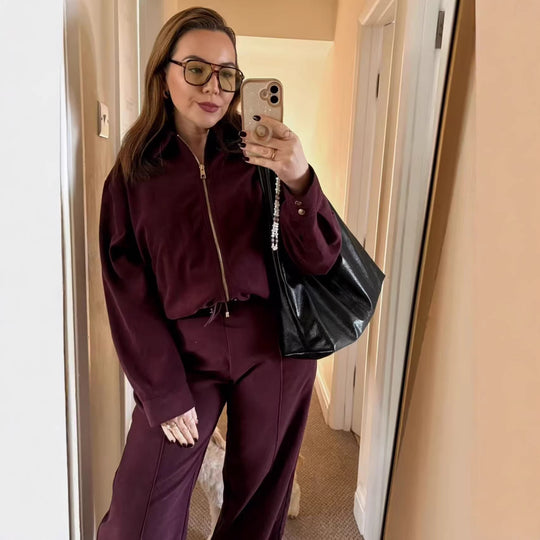 Damen Kurz geschnittene Veloursleder-Optik Bomberjacke mit Reißverschluss Shop Nory