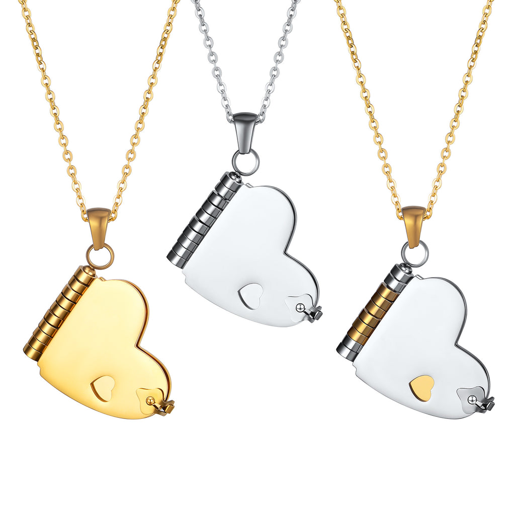 Damen Herzförmiger Medaillon-Anhänger mit Spiralverschluss Shop Nory