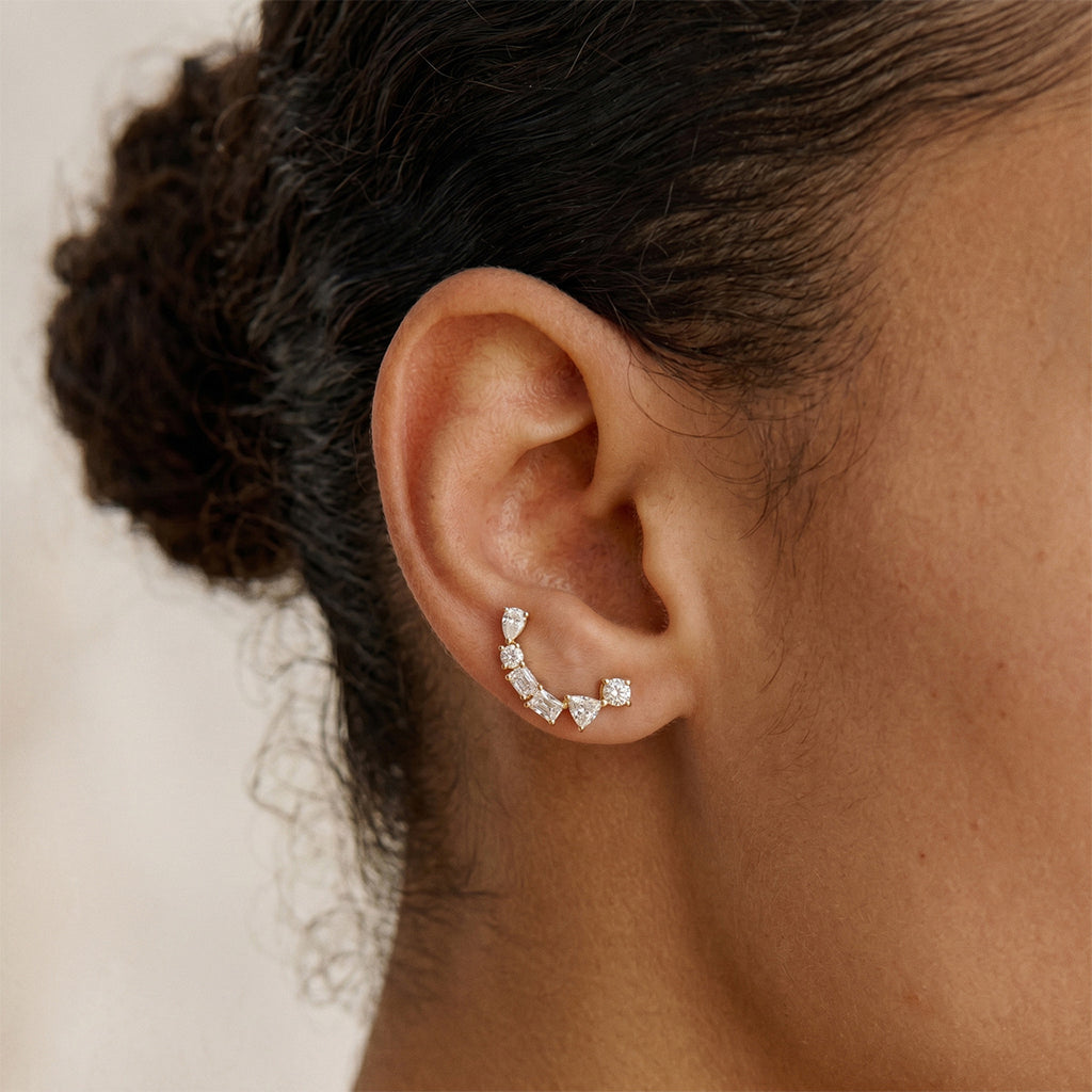 Damen Ohrhänger mit eleganten Zirkonia und hypoallergenem Edelstahl Shop Nory