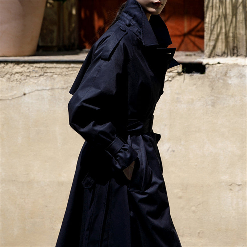 Damen Oversize-Trenchcoat mit weitem Rückensaum, Bindegürtel und Storm-Detail Shop Nory