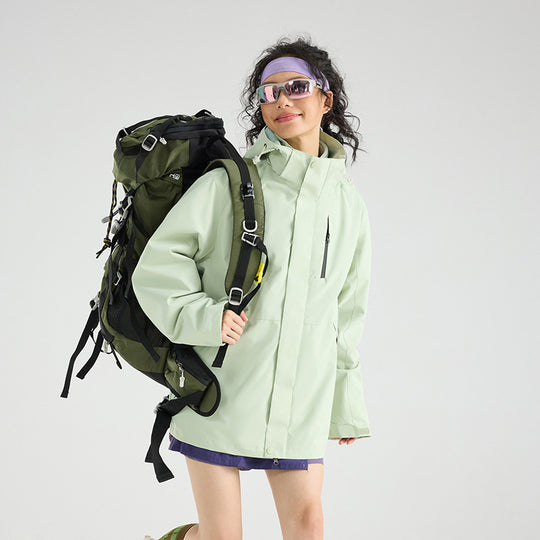 Damen Leichte wasserdichte Parka-Kapuzenjacke mit versiegelten Nähten und Kordelzug Shop Nory