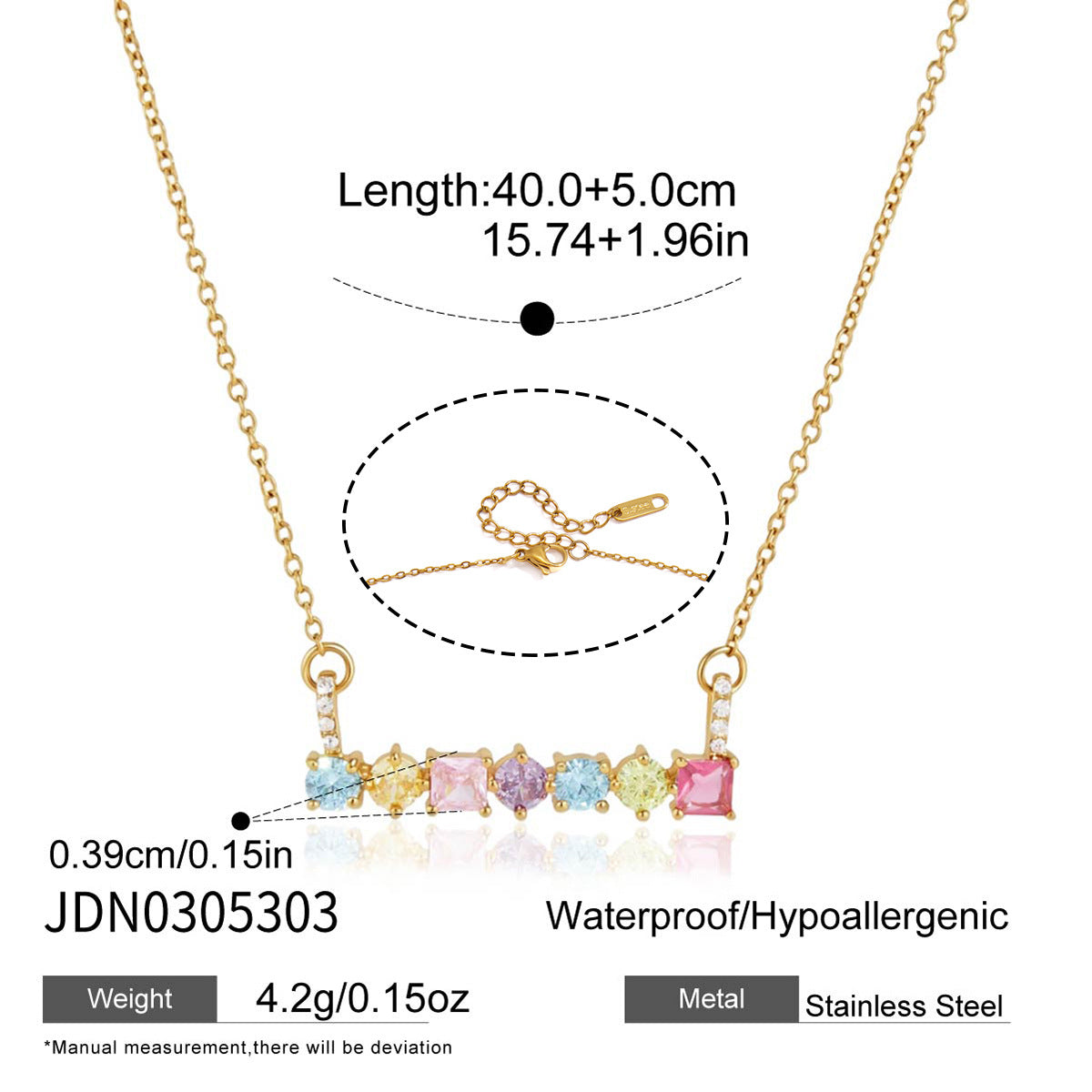 Damen Halskette mit funkelnden Zirkonia-Anhängern aus hypoallergenem Edelstahl Shop Nory