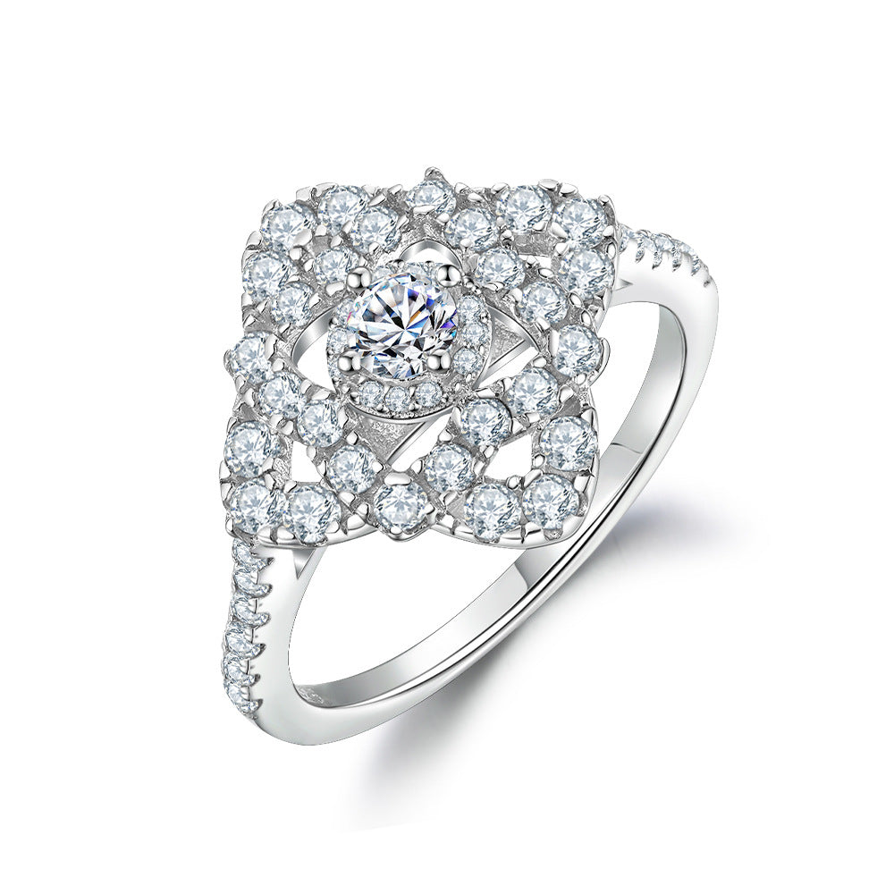 Damen elegantes Schmuckset mit funkelndem Ring, Ohrringen und Halskette Shop Nory