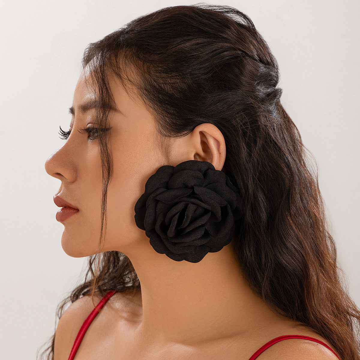 Damen Ohrringe mit floralen Stoffmotiven
