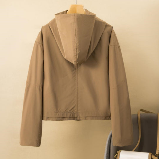 Damen Leichte wasserabweisende Kapuzenjacke Shop Nory