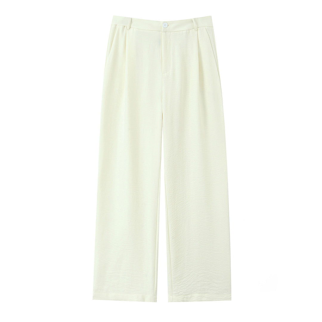Damen Leicht fallende Highwaist Palazzohose mit weitem Bein und Bügelfalte Shop Nory