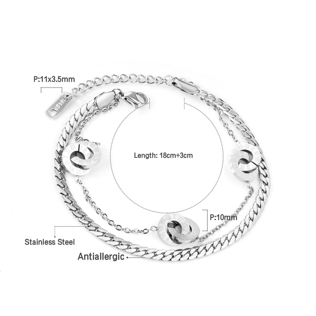 Damen elegant gestaltetes Armband mit funkelnden Kettenelementen Shop Nory