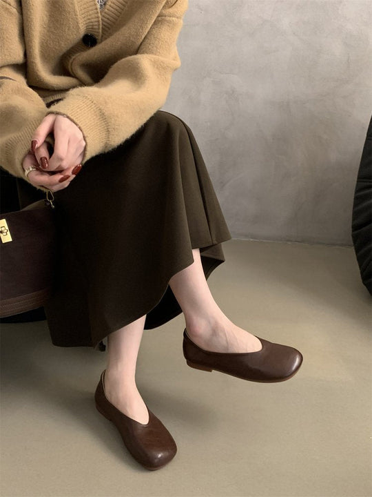 Damen bequeme Ballerinas aus hochwertigem Leder mit flexibler Sohle Shopnory