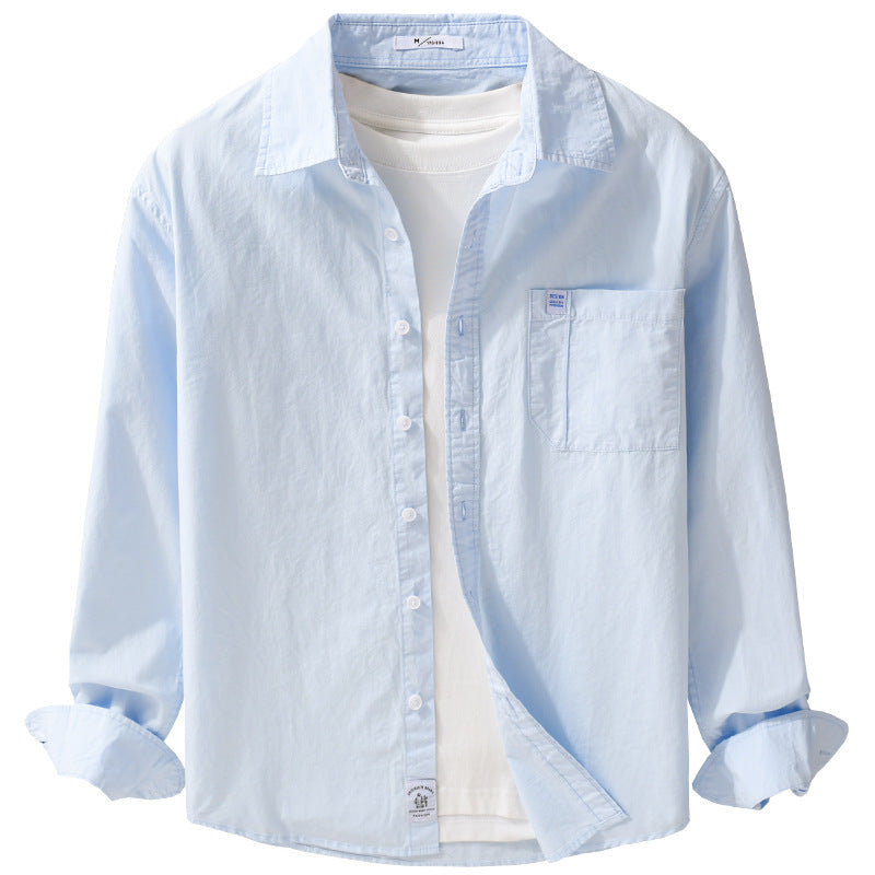 Herren Baumwoll-Overshirt im Layering‑Look mit Kentkragen und aufgesetzter Brusttasche Shop Nory