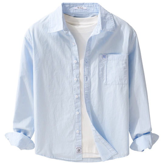 Herren Baumwoll-Overshirt im Layering‑Look mit Kentkragen und aufgesetzter Brusttasche Shop Nory
