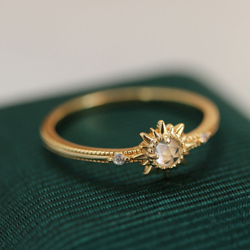 Damen Glitzernder Sonnenring aus hochwertigem Edelstahl Shop Nory