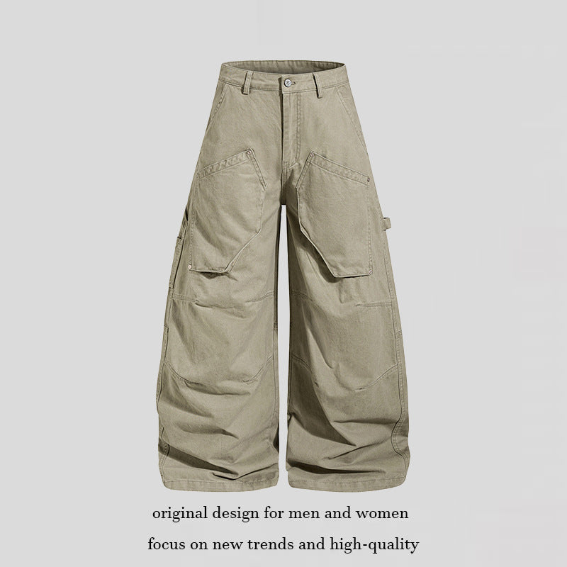 Damen weite Baumwoll-Cargo-Culotte mit hoher Taille, großen Klappentaschen & handwerklichen Details Shop Nory