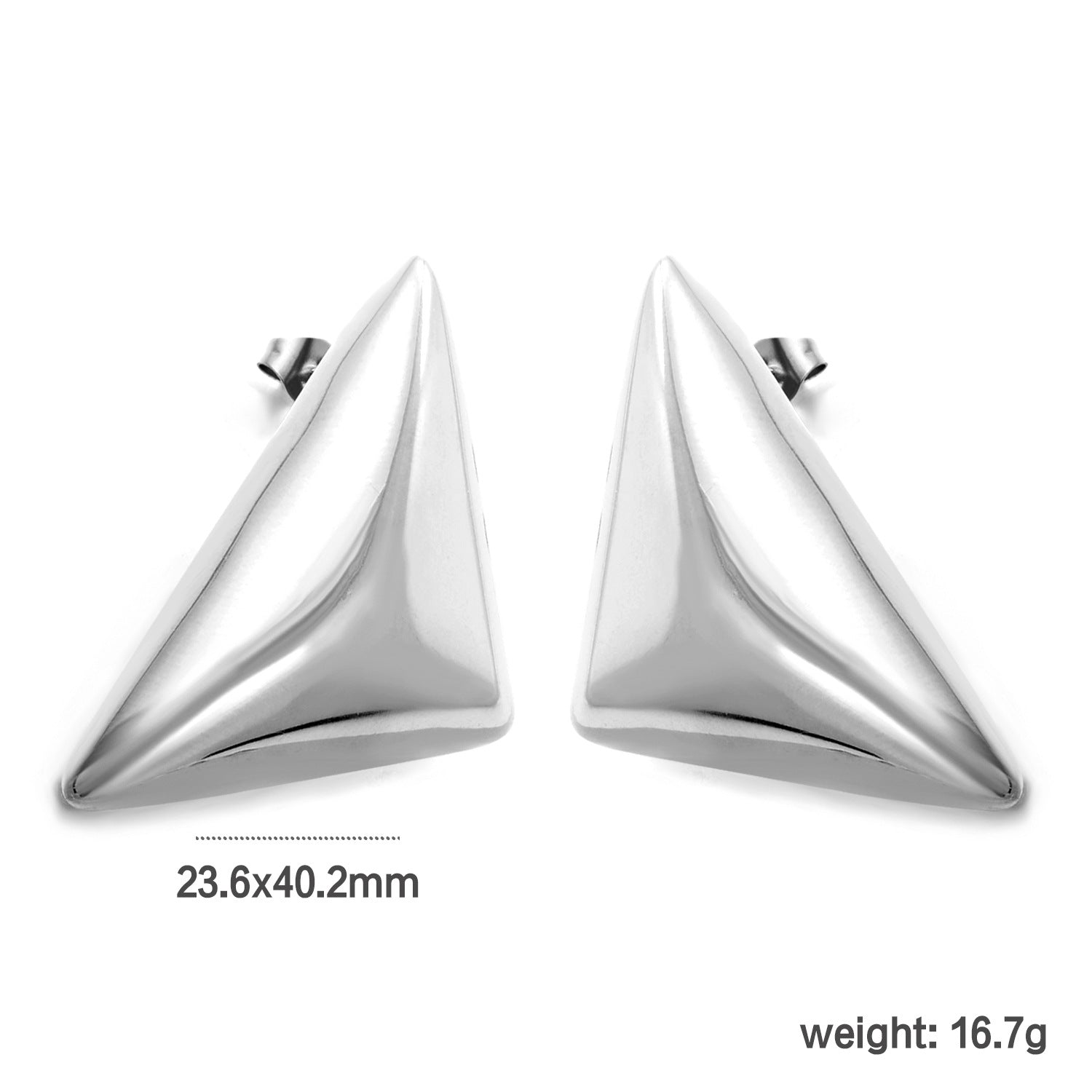 Damen moderne geschwungene Edelstahl-Ohrstecker Shop Nory