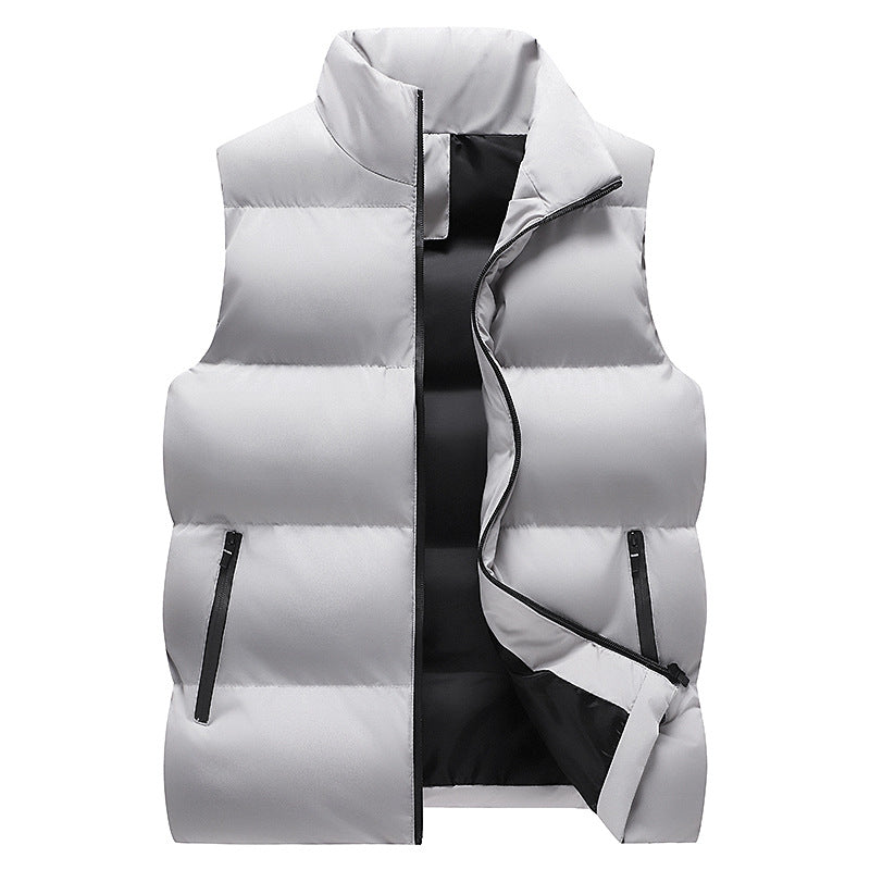 Herren Minimalistische Outdoor-Steppweste mit breiter Blocksteppung, isolierter Wattierung und verdeckten Reißverschlusstaschen Shop Nory