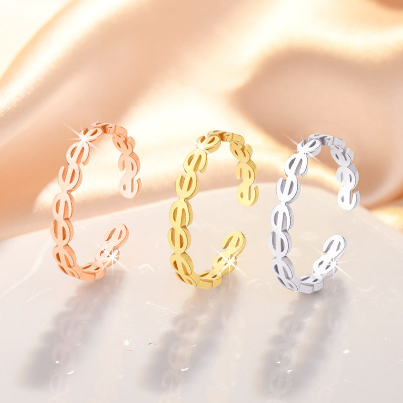 Damen Offener Ring mit kunstvoll gestaltetem Reliefdesign Shop Nory