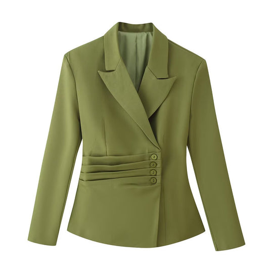 Damen Taillierter Blazer mit seitlichen Faltenbändern und asymmetrischer Knopfleiste Shop Nory